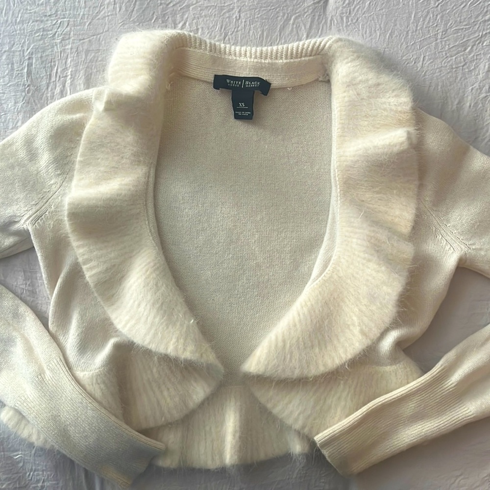 White black house market cream cardigan
